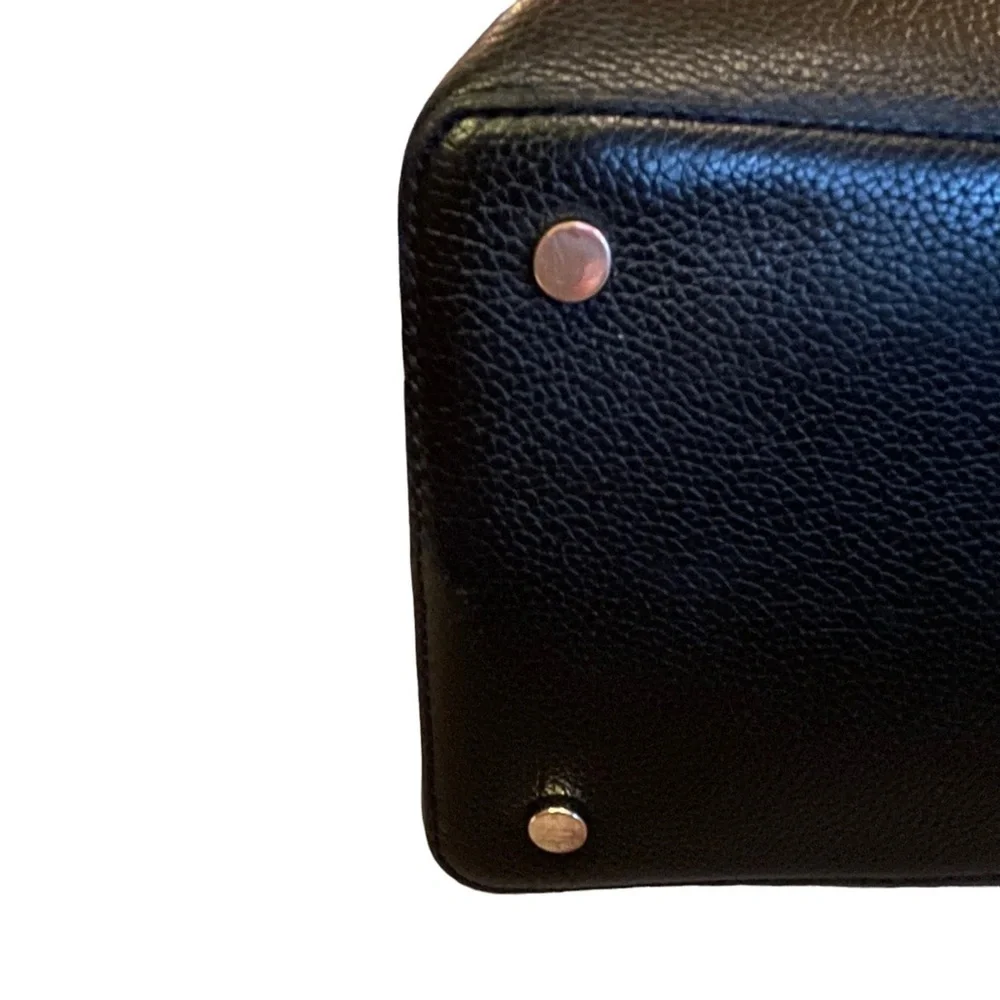 Kate Spade New York Large‎ Black Pebbled Leather Jordyn Gold Chain Handle Tote